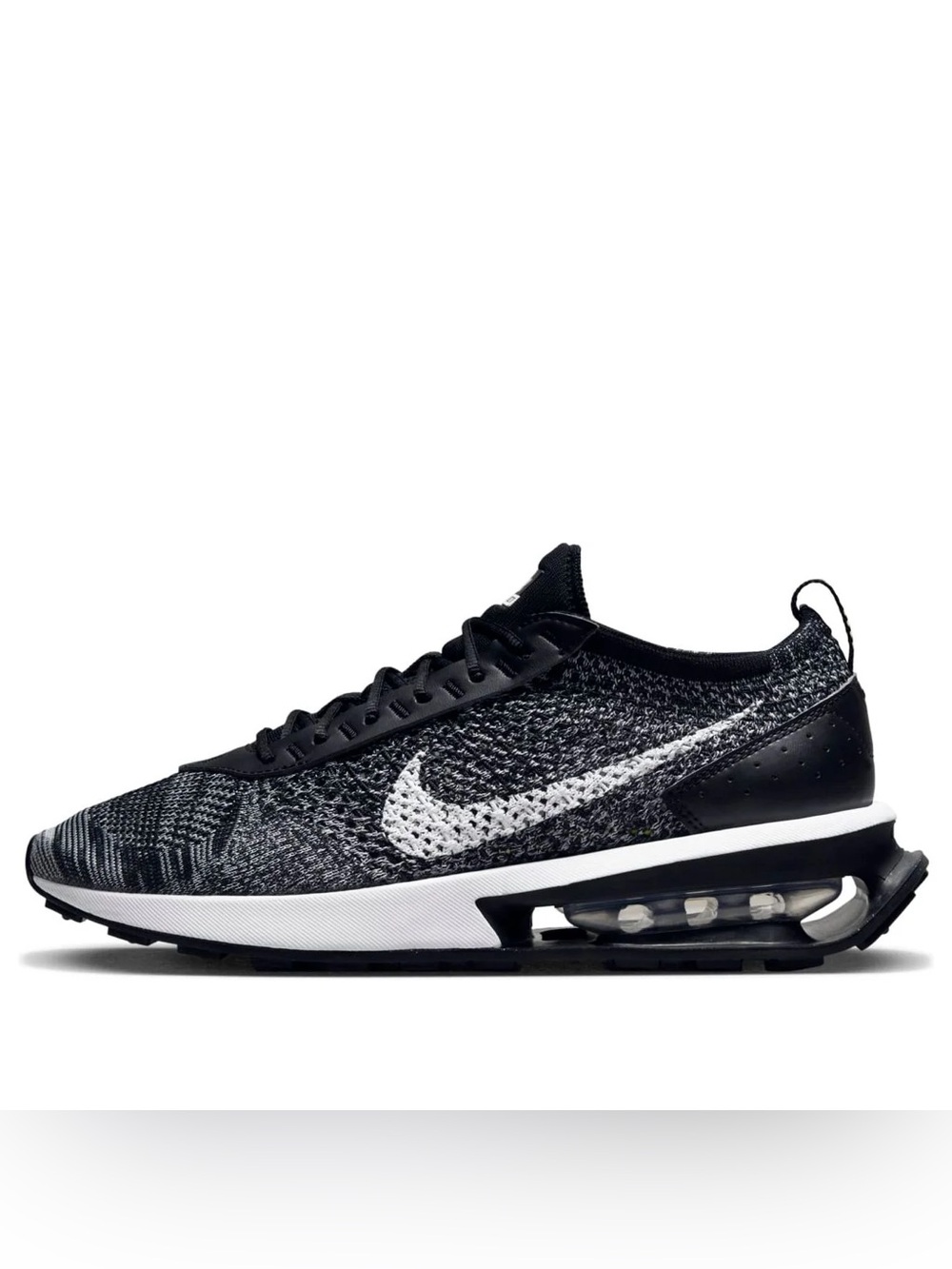 NIKE FLYKNIT RACER OREO RUNNING SHOES SIZE 8.5 BLACK WHITE